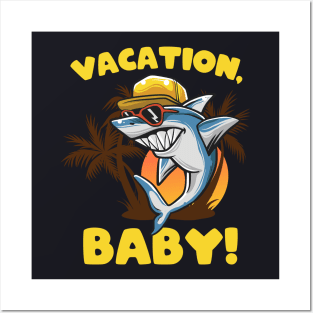 Vacation Shark funny Holiday Shirt Posters and Art